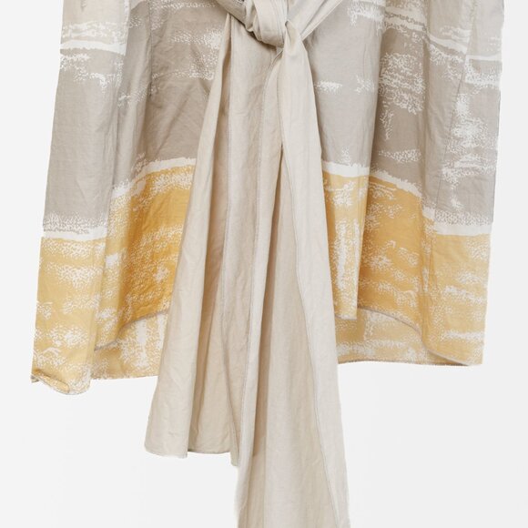 Marni Beige Ochre Yellow Print Tie-Back Blouse - Picture 7 of 11